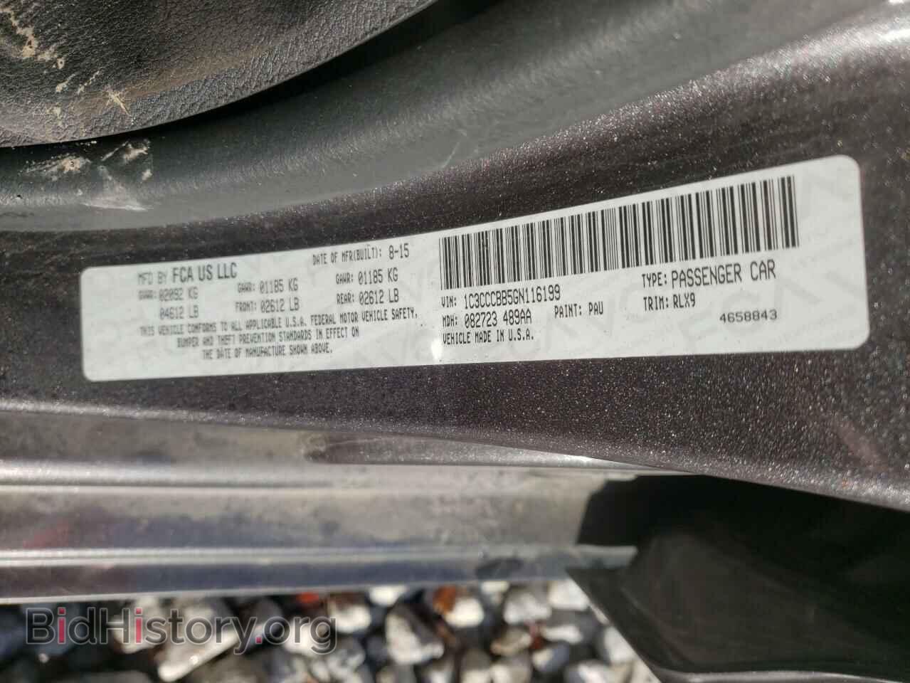 2016 CHRYSLER 200 - VIN: 1C3CCCBB5GN116199 - Фото 10