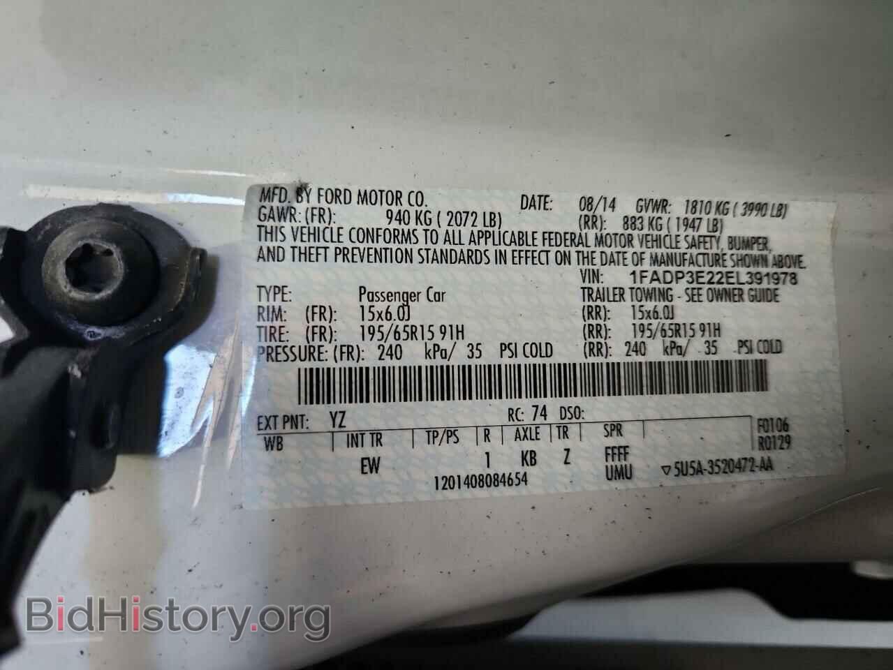 2014 FORD FOCUS - VIN: 1FADP3E22EL391978 - Фото 13