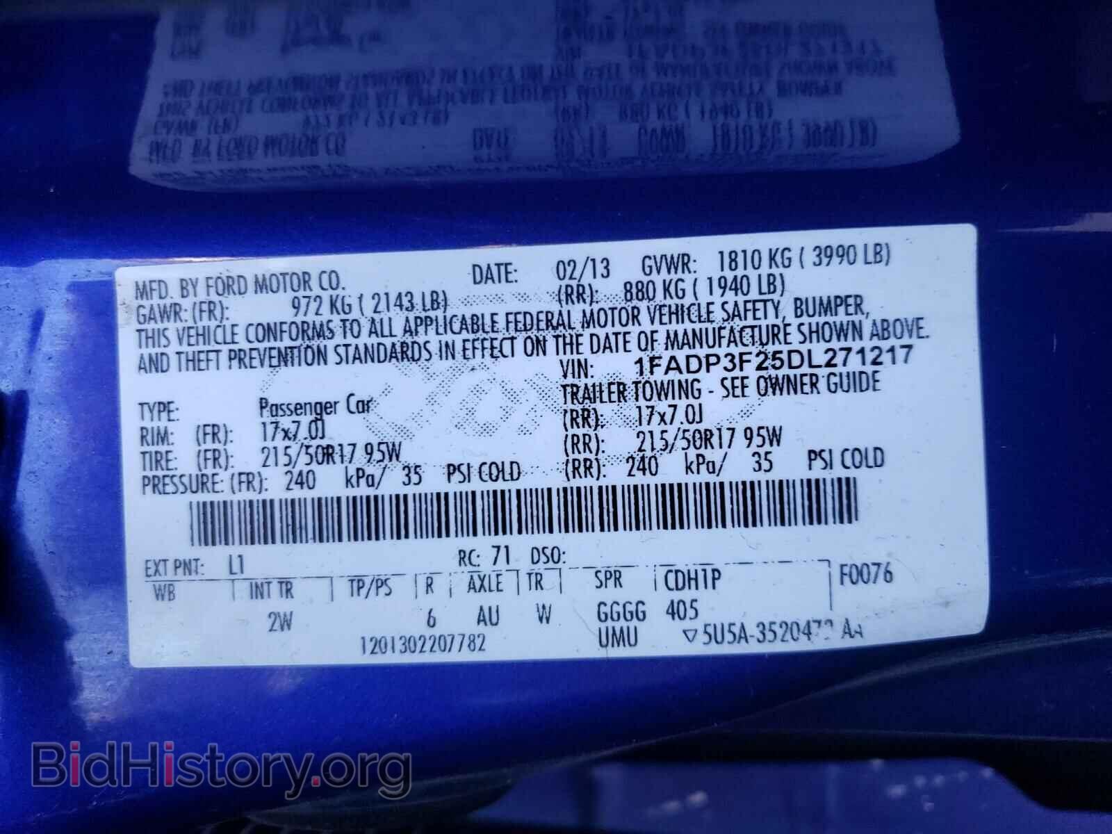 2013 FORD FOCUS - VIN: 1FADP3F25DL271217 - Фото 10