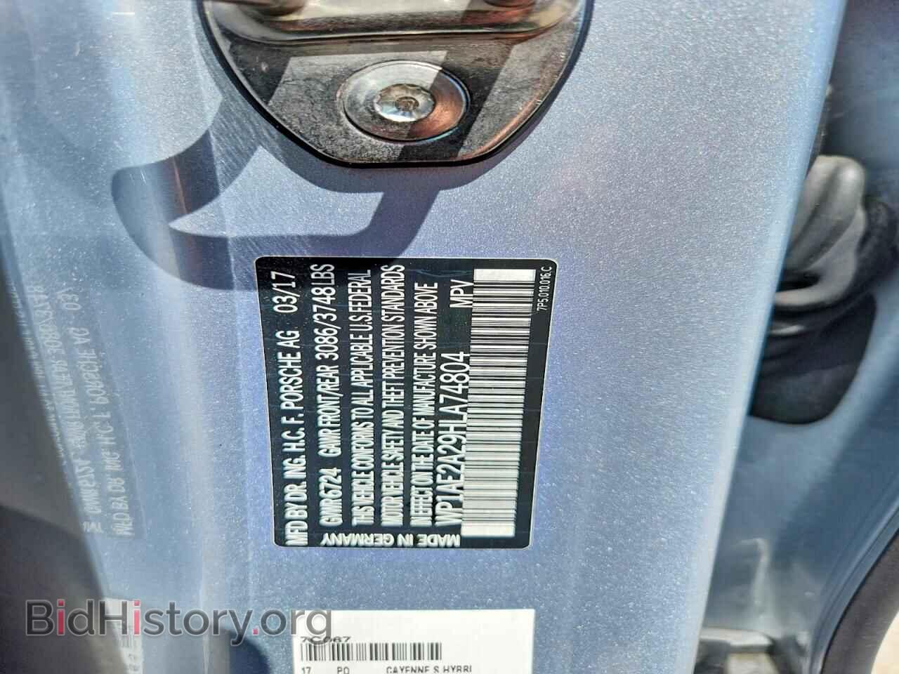 2017 PORSCHE CAYENNE - VIN: WP1AE2A29HLA74804 - Фото 14