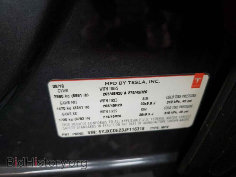 2018 Tesla MODEL X (VIN 5YJXCDE23JF116318) — фото 10 из 10