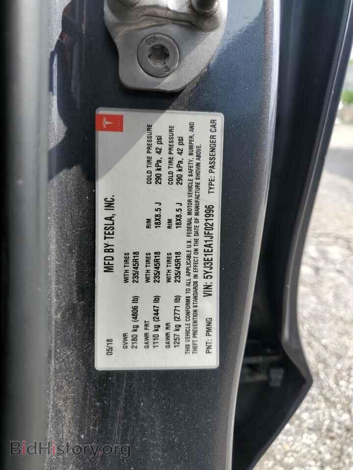 2018 TESLA MODEL 3 - VIN: 5YJ3E1EA1JF021996 - Фото 12
