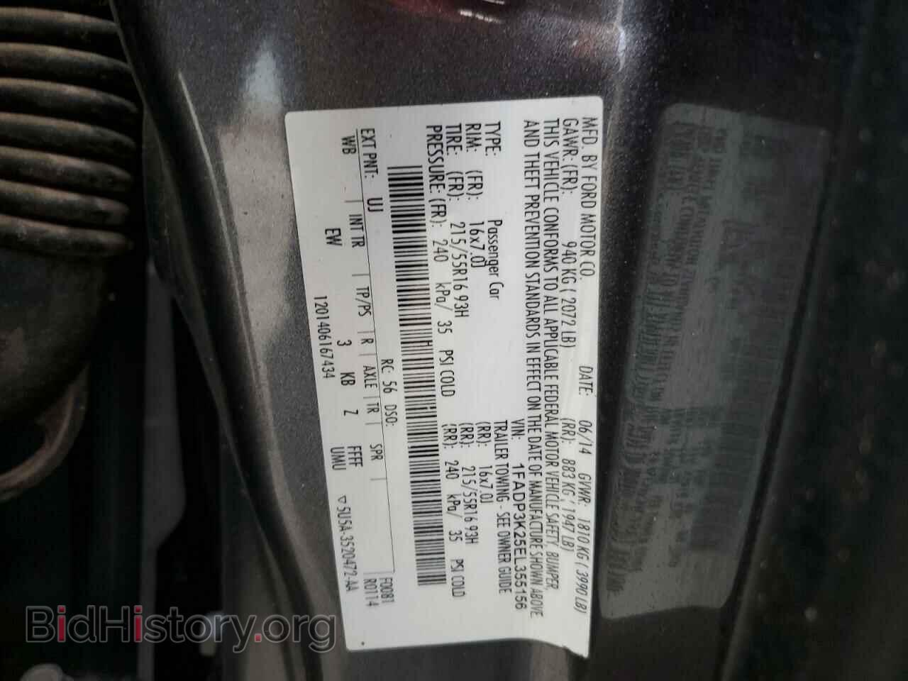 2014 FORD FOCUS - VIN: 1FADP3K25EL355156 - Фото 10