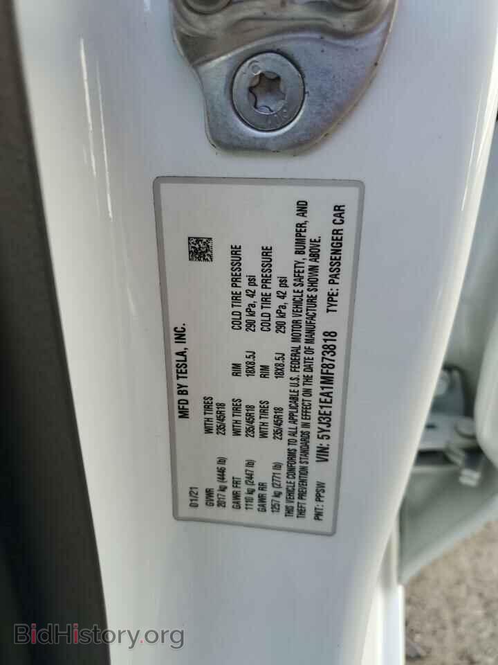 2021 TESLA MODEL 3 - VIN: 5YJ3E1EA1MF873818 - Photo 13