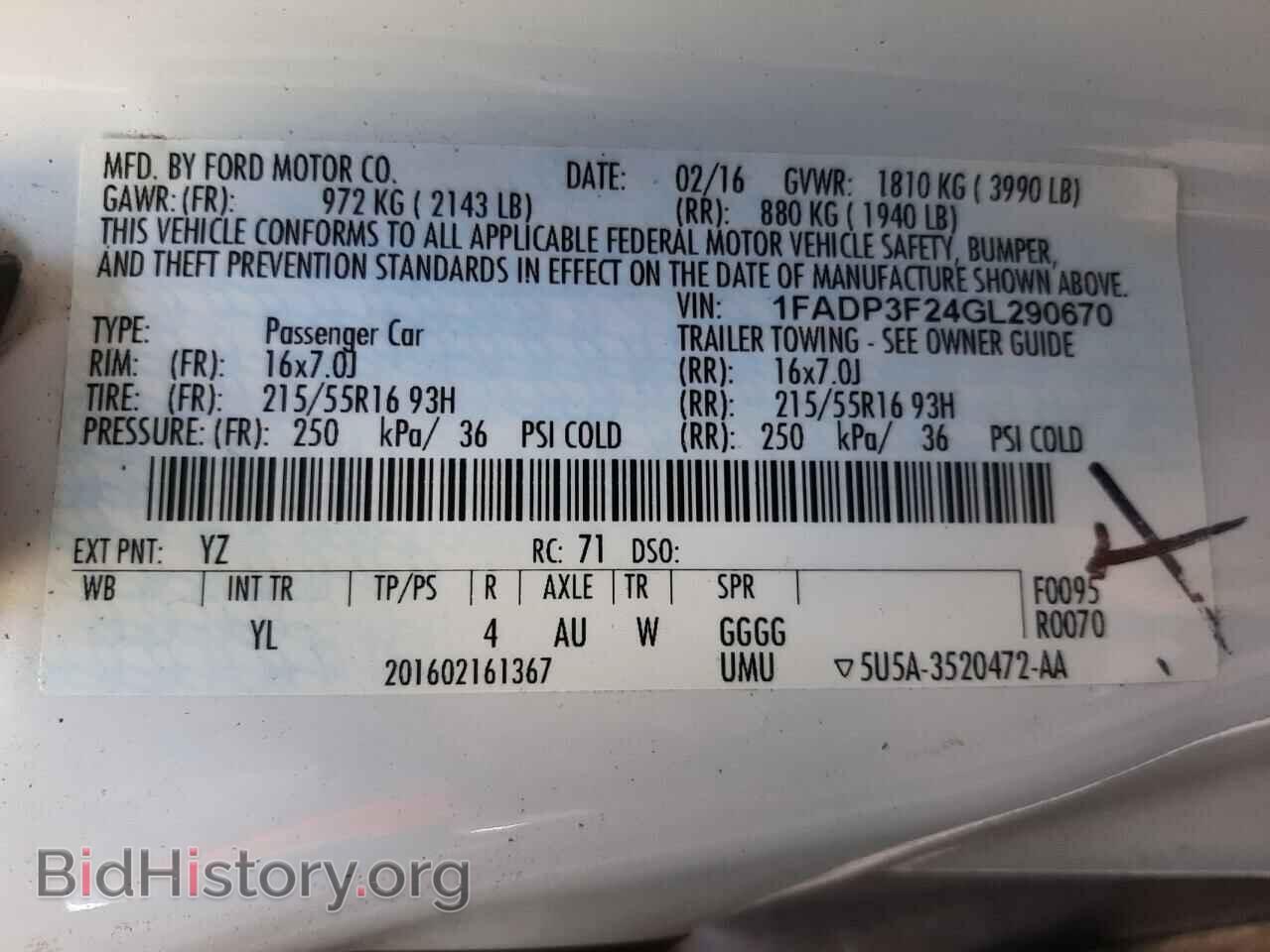 2016 FORD FOCUS - VIN: 1FADP3F24GL290670 - Фото 10