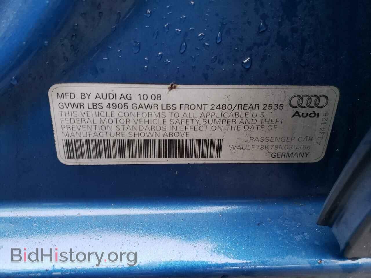 2009 AUDI A4 - VIN: WAULF78K79N035366 - Фото 10