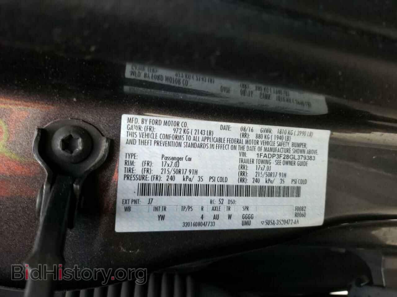 2016 FORD FOCUS - VIN: 1FADP3F28GL379383 - Фото 10