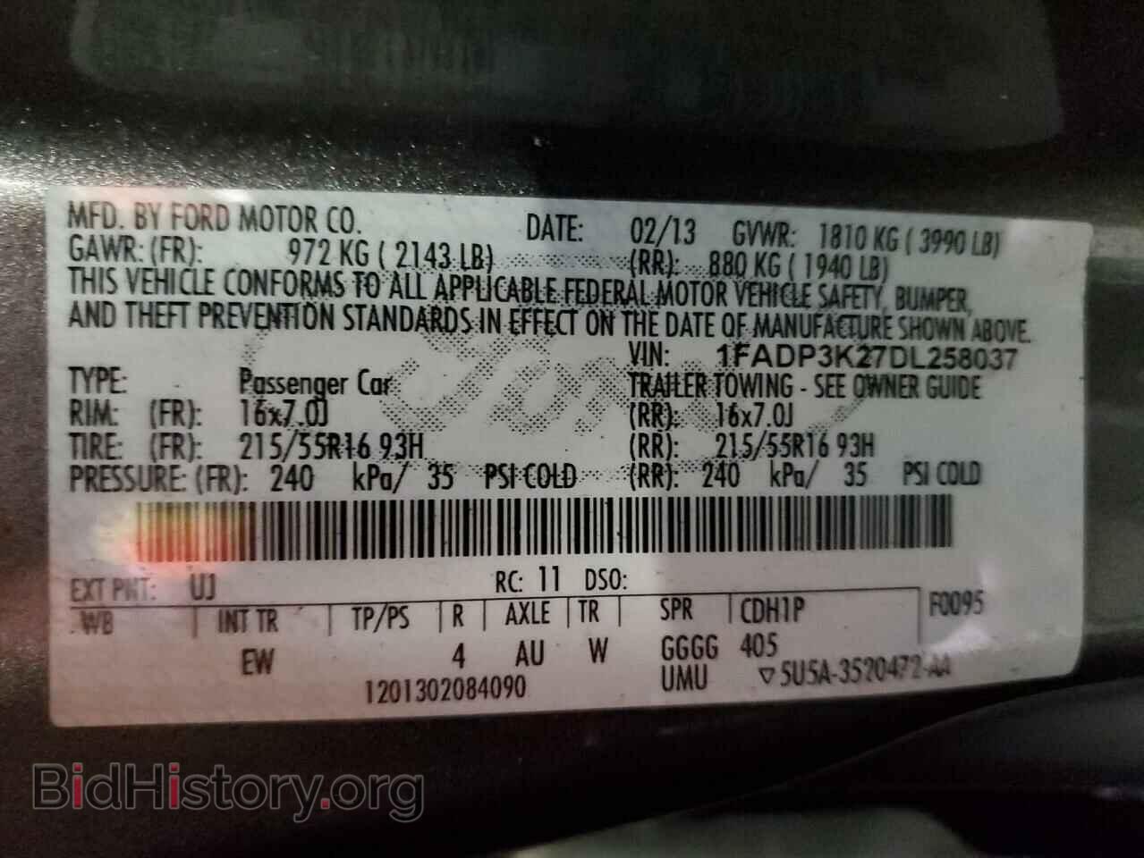 2013 FORD FOCUS - VIN: 1FADP3K27DL258037 - Фото 10
