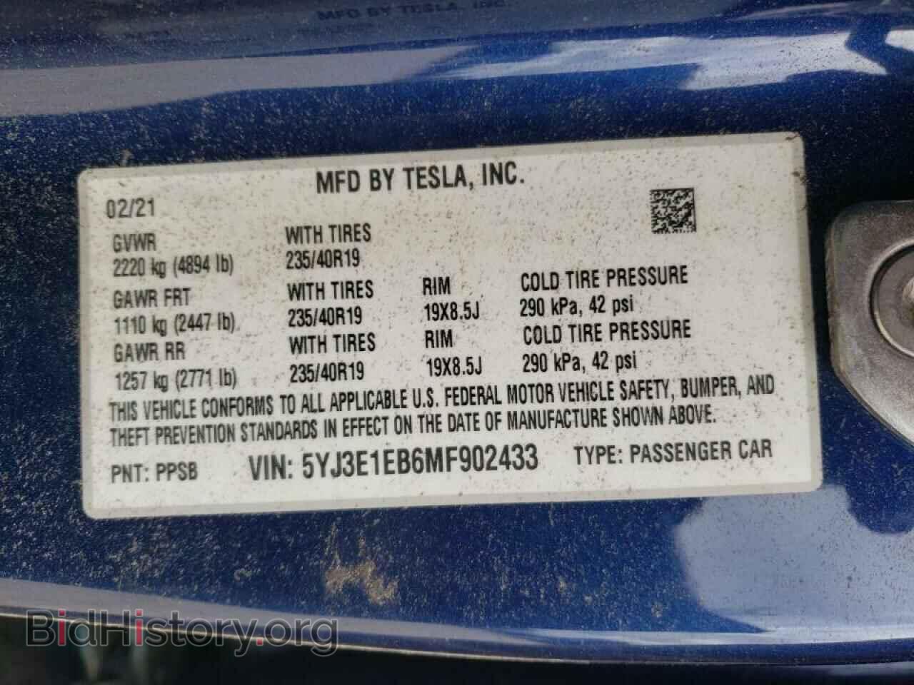 2021 TESLA MODEL 3 - VIN: 5YJ3E1EB6MF902433 - Photo 10