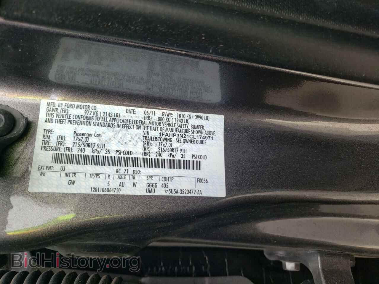 2012 FORD FOCUS - VIN: 1FAHP3N21CL174971 - Фото 10
