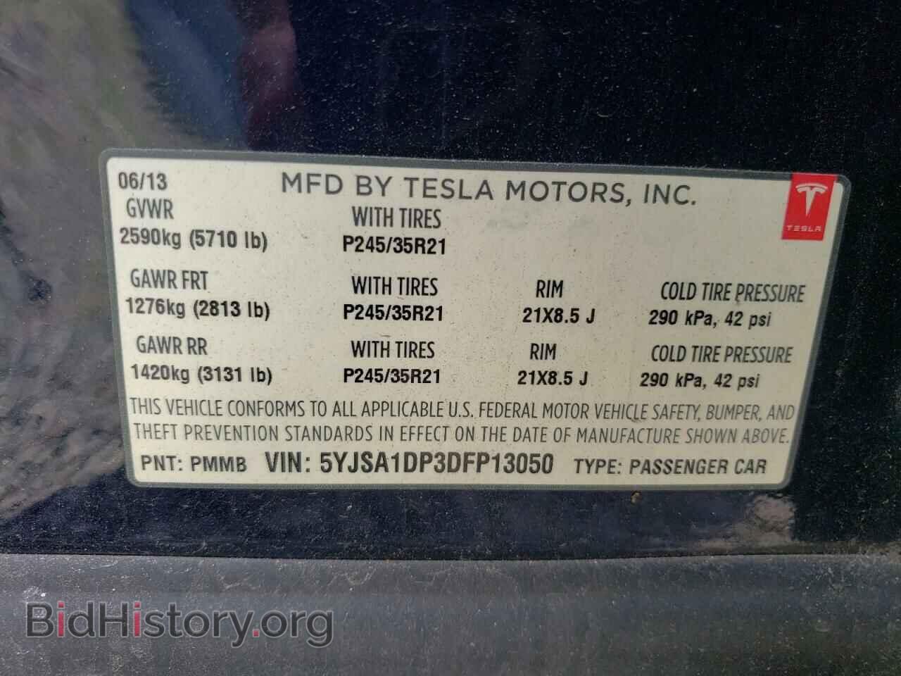 2013 TESLA MODEL S - VIN: 5YJSA1DP3DFP13050 - Photo 13
