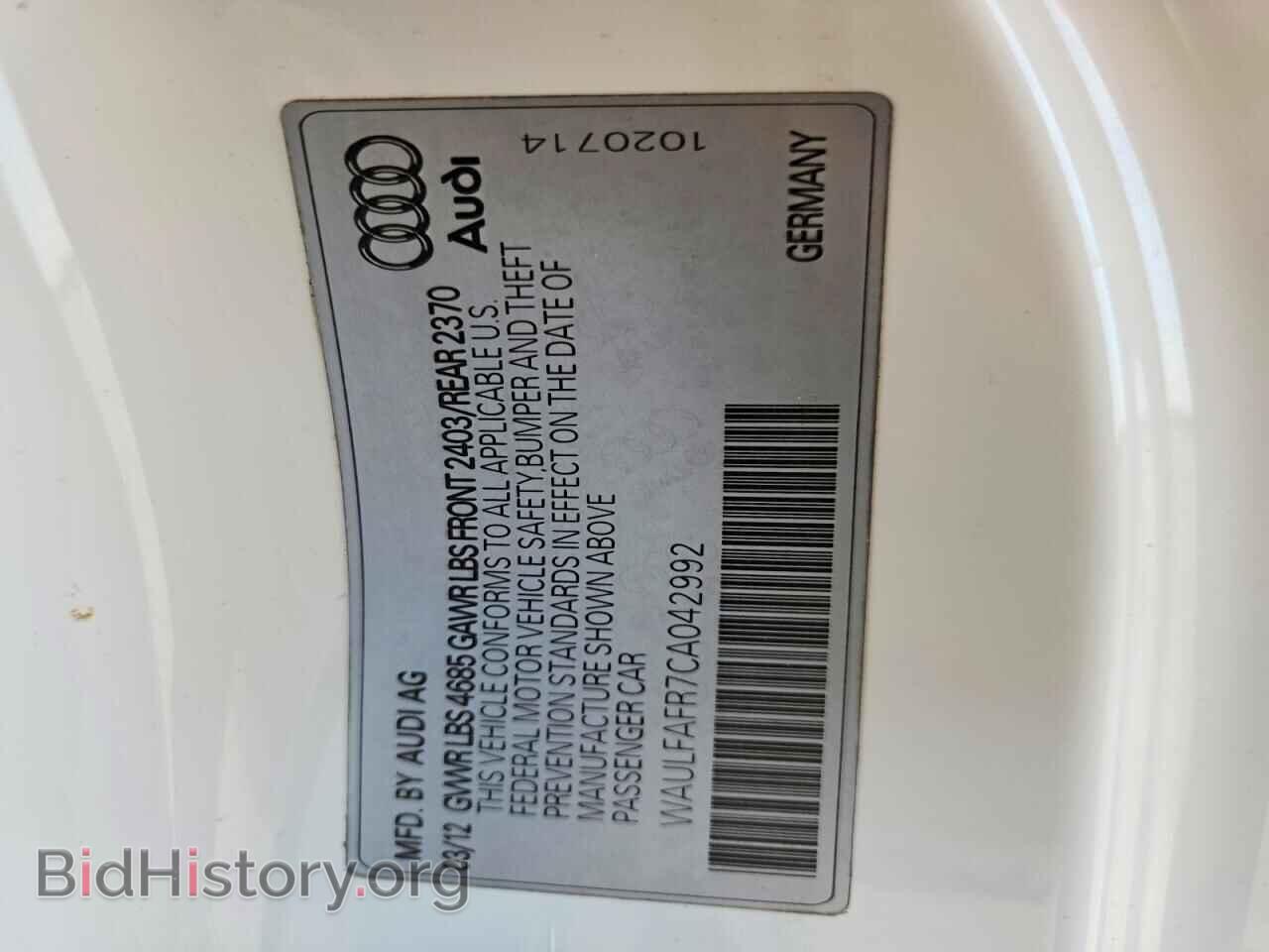 2012 AUDI A5 - VIN: WAULFAFR7CA042992 - Photo 12
