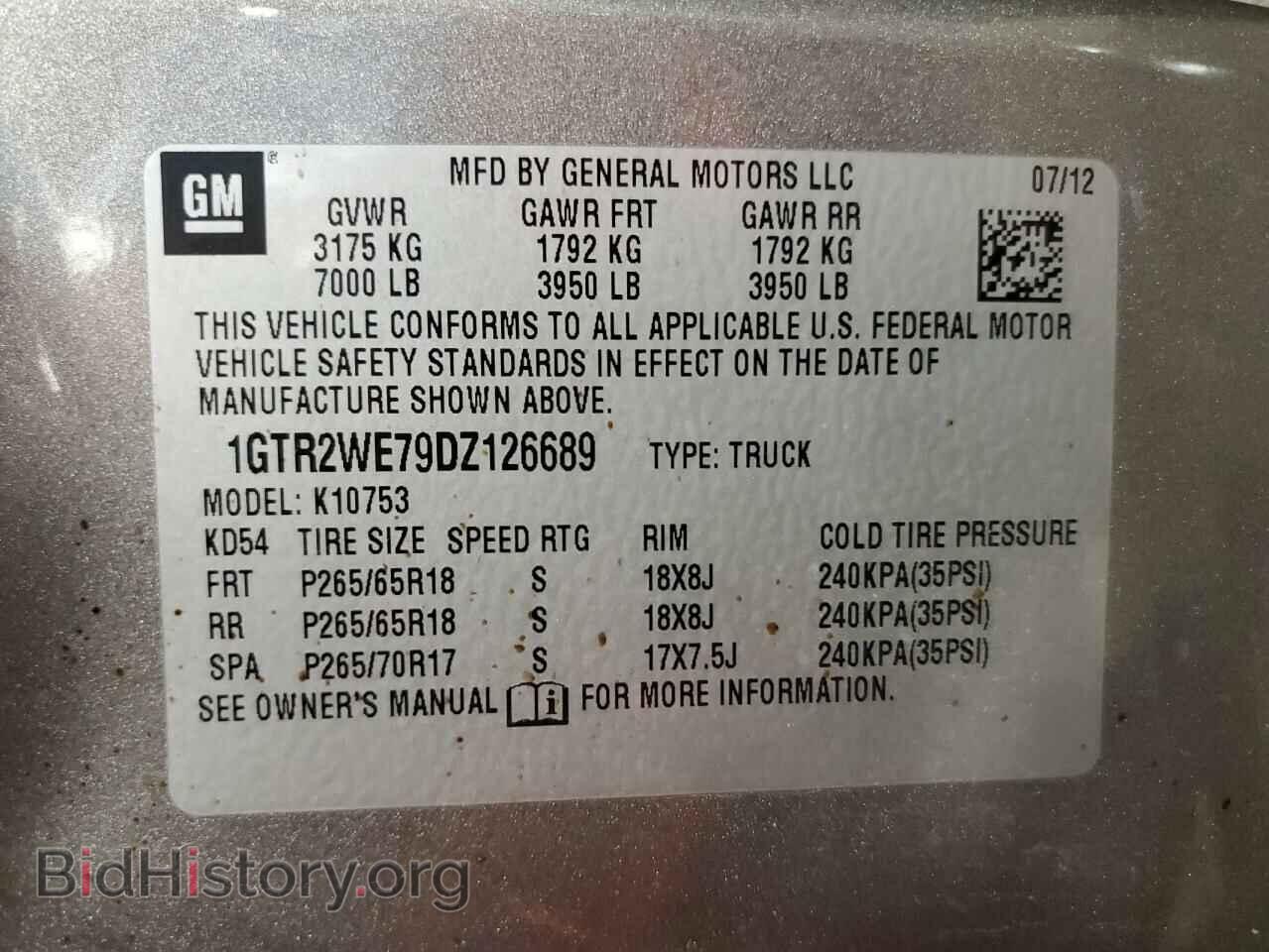 2013 GMC SIERRA - VIN: 1GTR2WE79DZ126689 - Фото 12