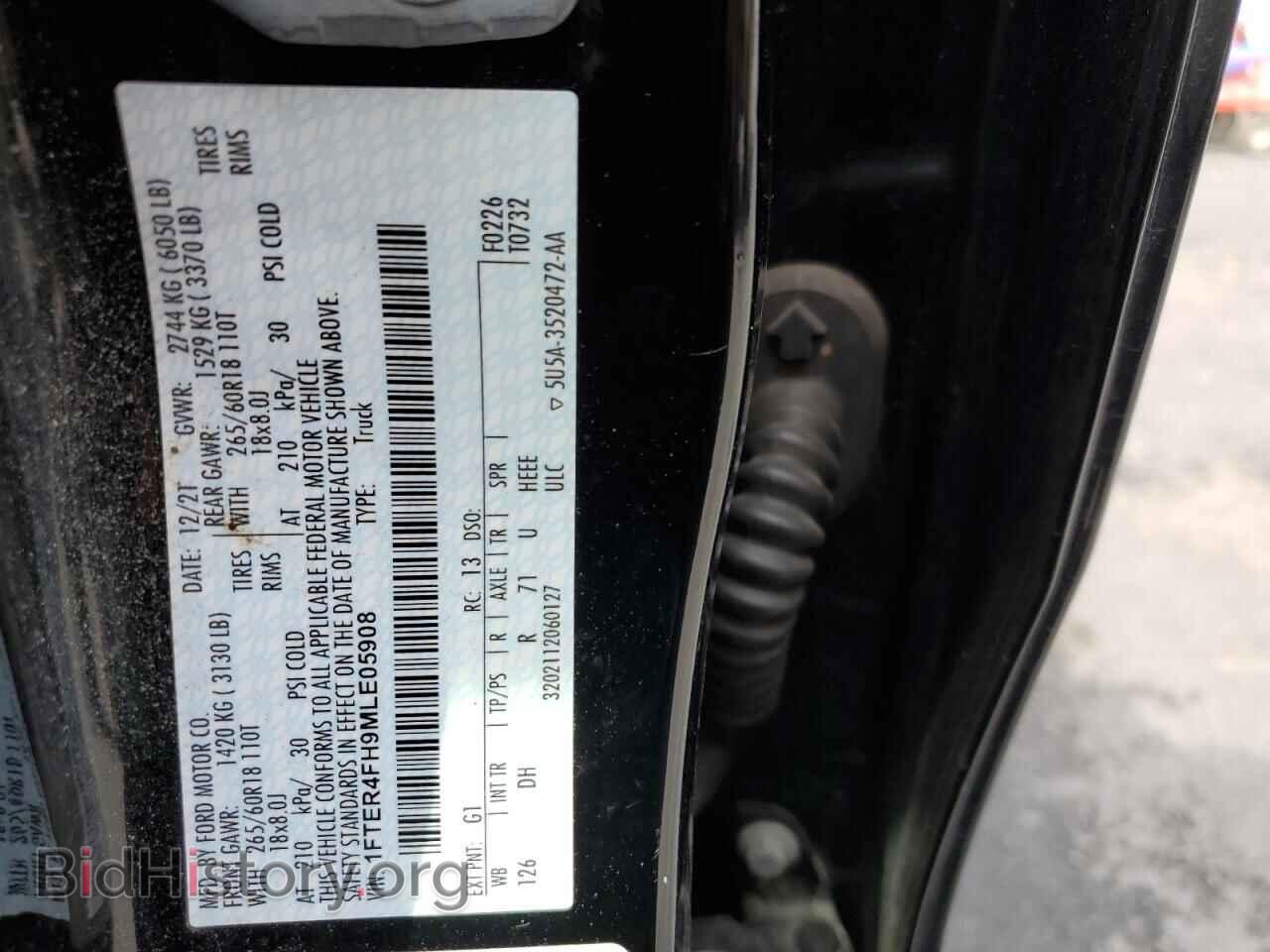 2021 FORD RANGER - VIN: 1FTER4FH9MLE05908 - Фото 12