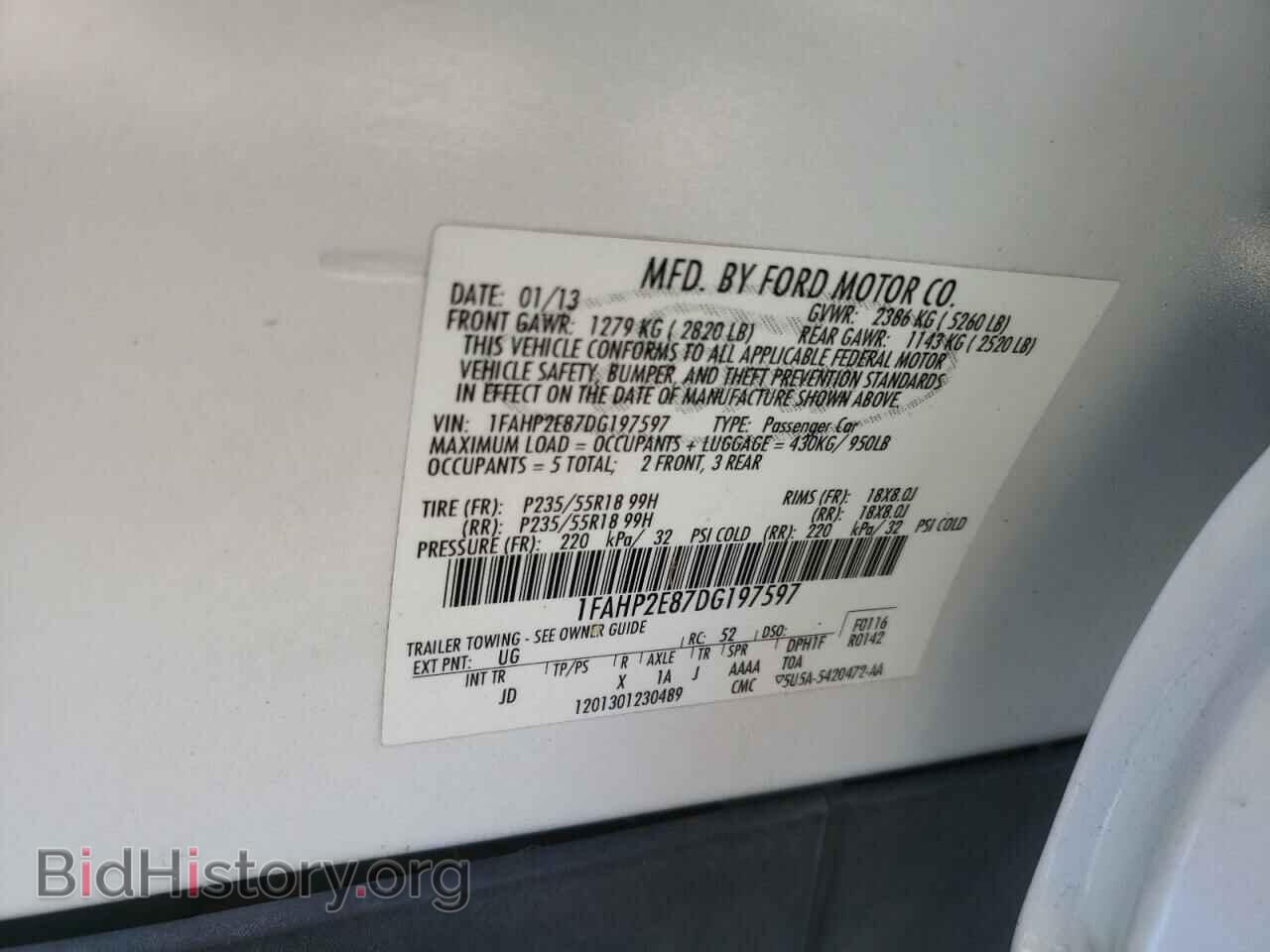 2013 FORD TAURUS - VIN: 1FAHP2E87DG197597 - Фото 12