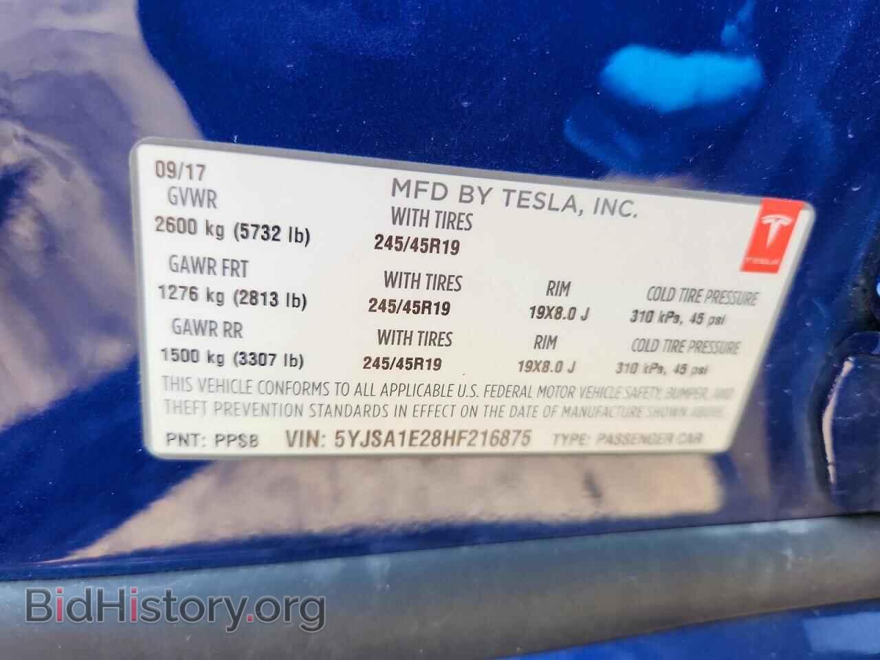2017 TESLA MODEL S - VIN: 5YJSA1E28HF216875 - Photo 12