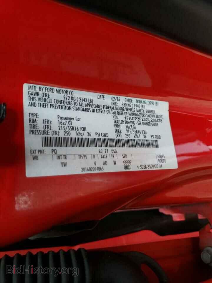 2016 FORD FOCUS - VIN: 1FADP3F23GL286478 - Фото 12