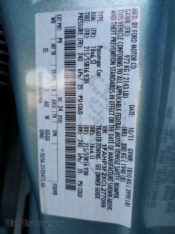 2012 FORD FOCUS - VIN: 1FAHP3F2XCL277059 - Photo 10