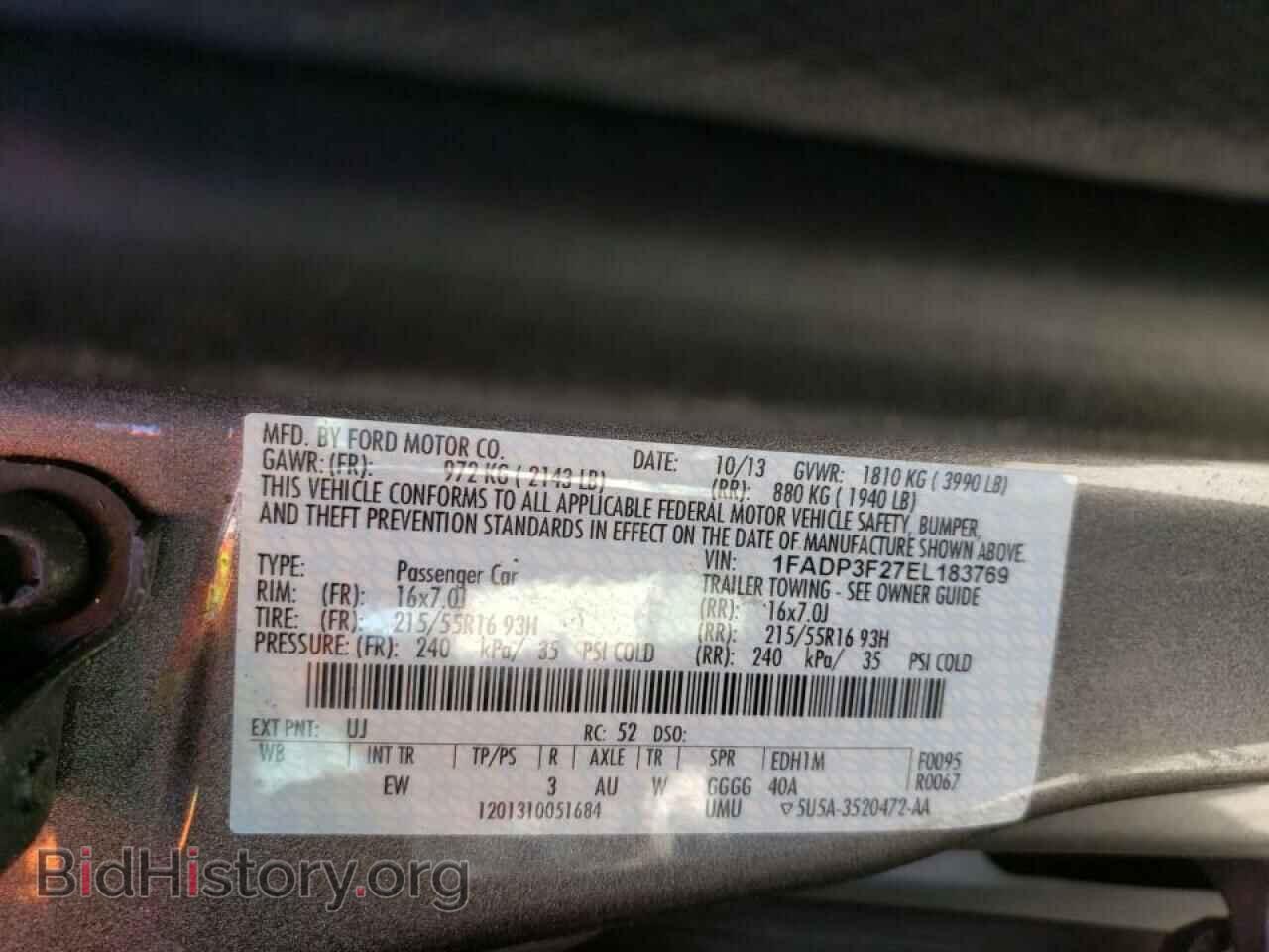 2014 FORD FOCUS - VIN: 1FADP3F27EL183769 - Фото 10