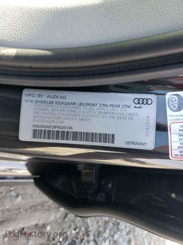 2015 AUDI A6 - VIN: WAUHGAFCXFN025745 - Фото 10