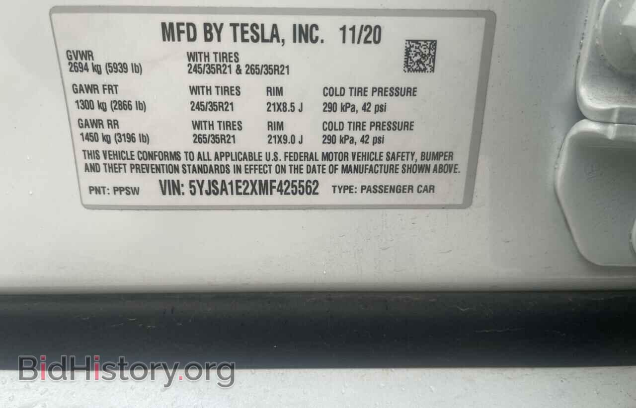 2021 TESLA MODEL S - VIN: 5YJSA1E2XMF425562 - Фото 10