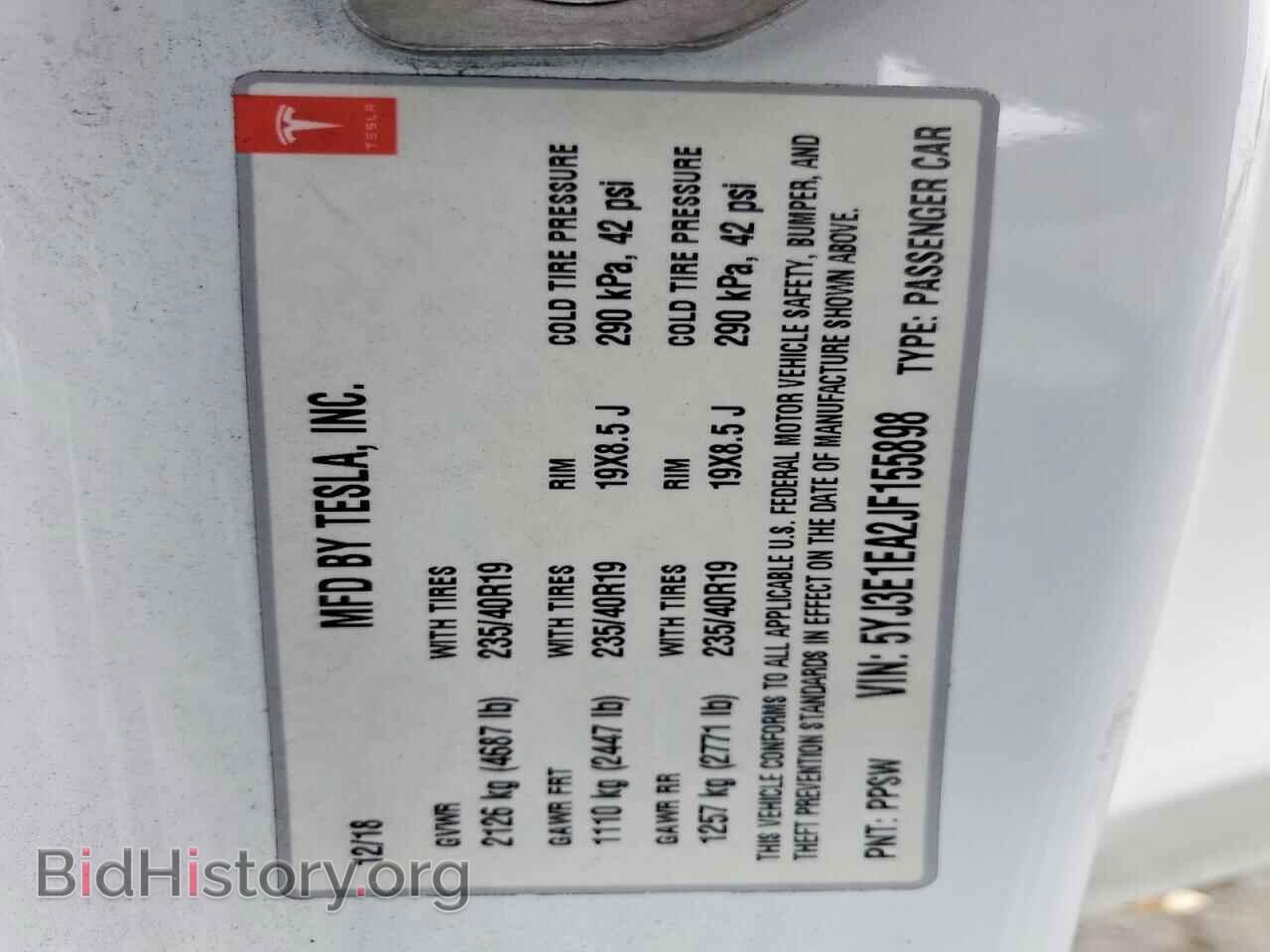 2018 TESLA MODEL 3 - VIN: 5YJ3E1EA2JF155898 - Photo 13
