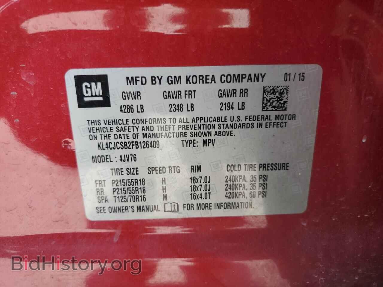 2015 BUICK ENCORE - VIN: KL4CJCSB2FB126409 - Photo 12