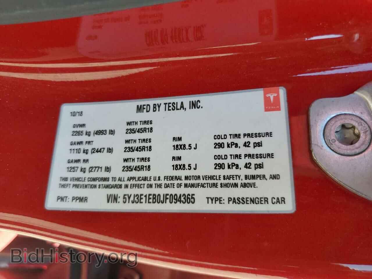 2018 TESLA MODEL 3 - VIN: 5YJ3E1EB0JF094365 - Photo 13