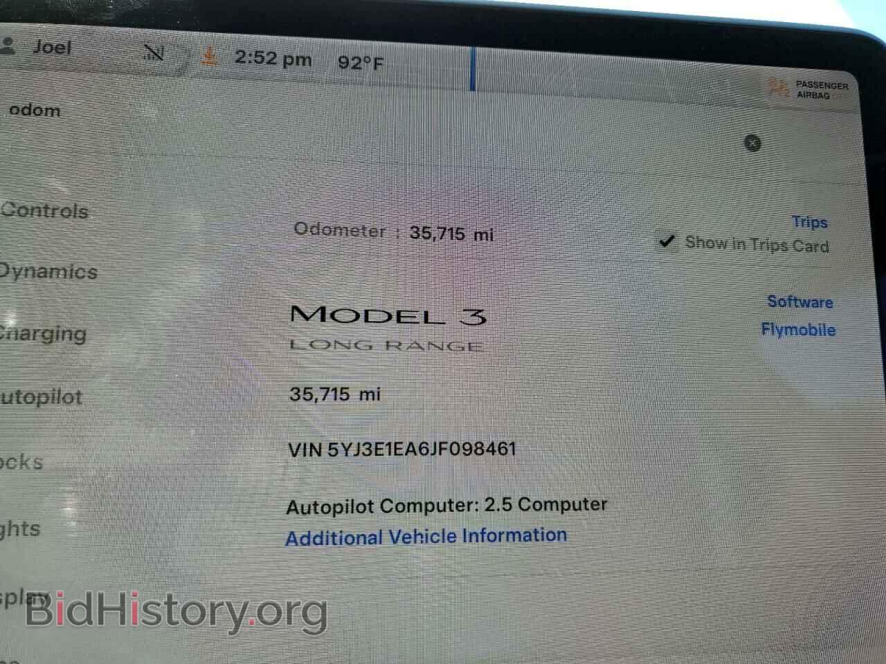 2018 TESLA MODEL 3 - VIN: 5YJ3E1EA6JF098461 - Фото 9