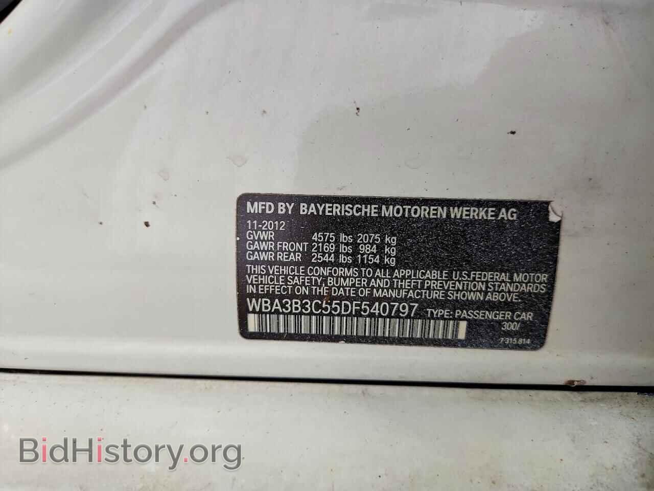 2013 BMW 3 SERIES - VIN: WBA3B3C55DF540797 - Фото 13