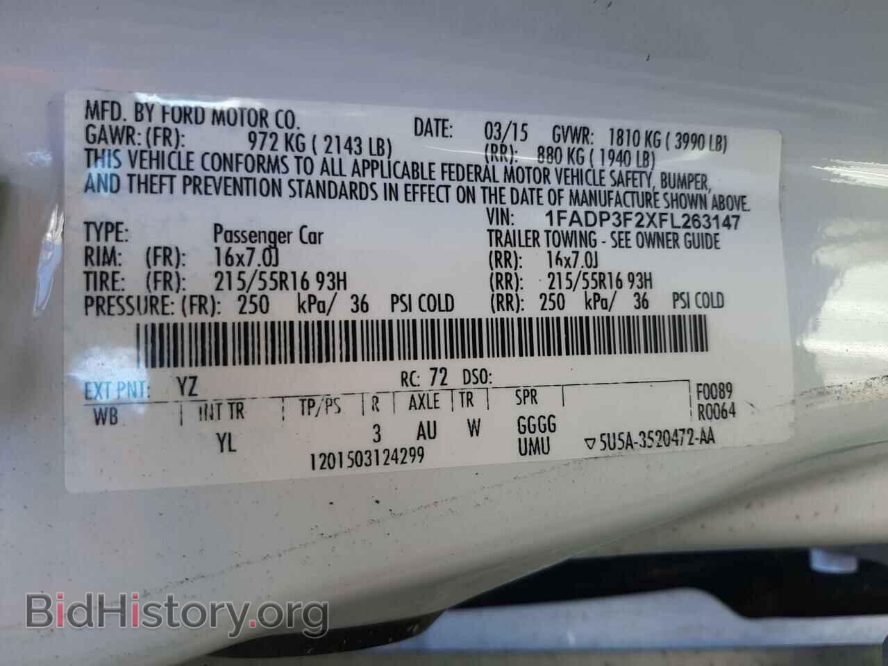 2015 FORD FOCUS - VIN: 1FADP3F2XFL263147 - Фото 12
