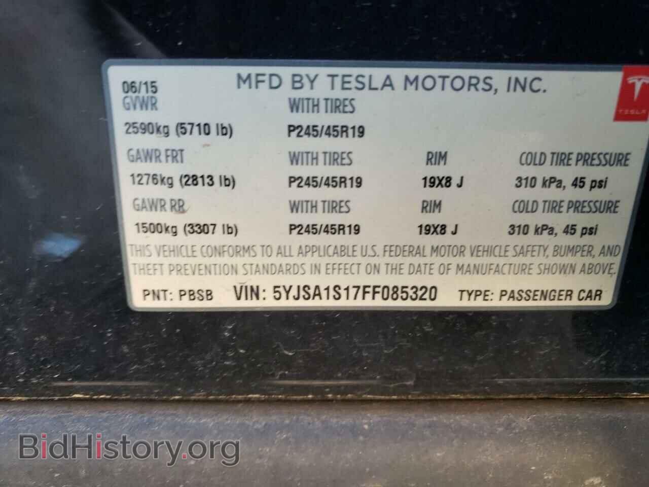 2015 TESLA MODEL S - VIN: 5YJSA1S17FF085320 - Photo 10