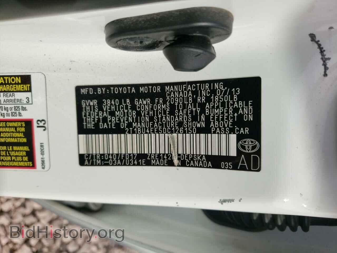 2013 TOYOTA COROLLA - VIN: 2T1BU4EE5DC126150 - Фото 10