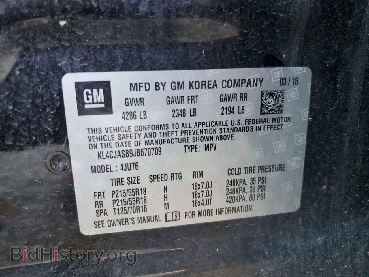 2018 BUICK ENCORE - VIN: KL4CJASB9JB670709 - Фото 10
