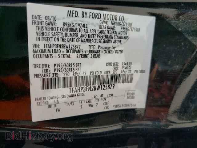 2011 FORD FOCUS - VIN: 1FAHP3FN2BW125879 - Фото 10