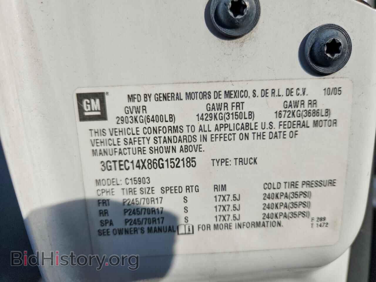 2006 GMC SIERRA - VIN: 3GTEC14X86G152185 - Photo 12