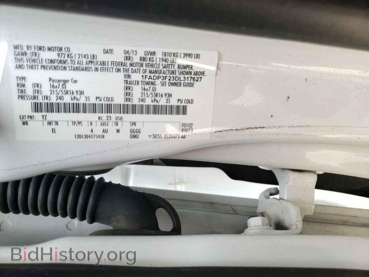 2013 FORD FOCUS - VIN: 1FADP3F23DL317627 - Фото 10