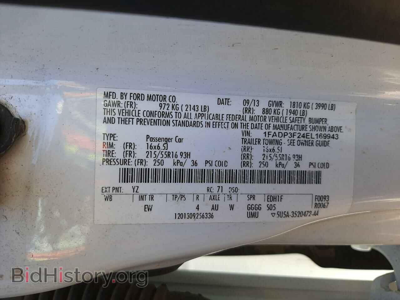 2014 FORD FOCUS - VIN: 1FADP3F24EL169943 - Фото 10