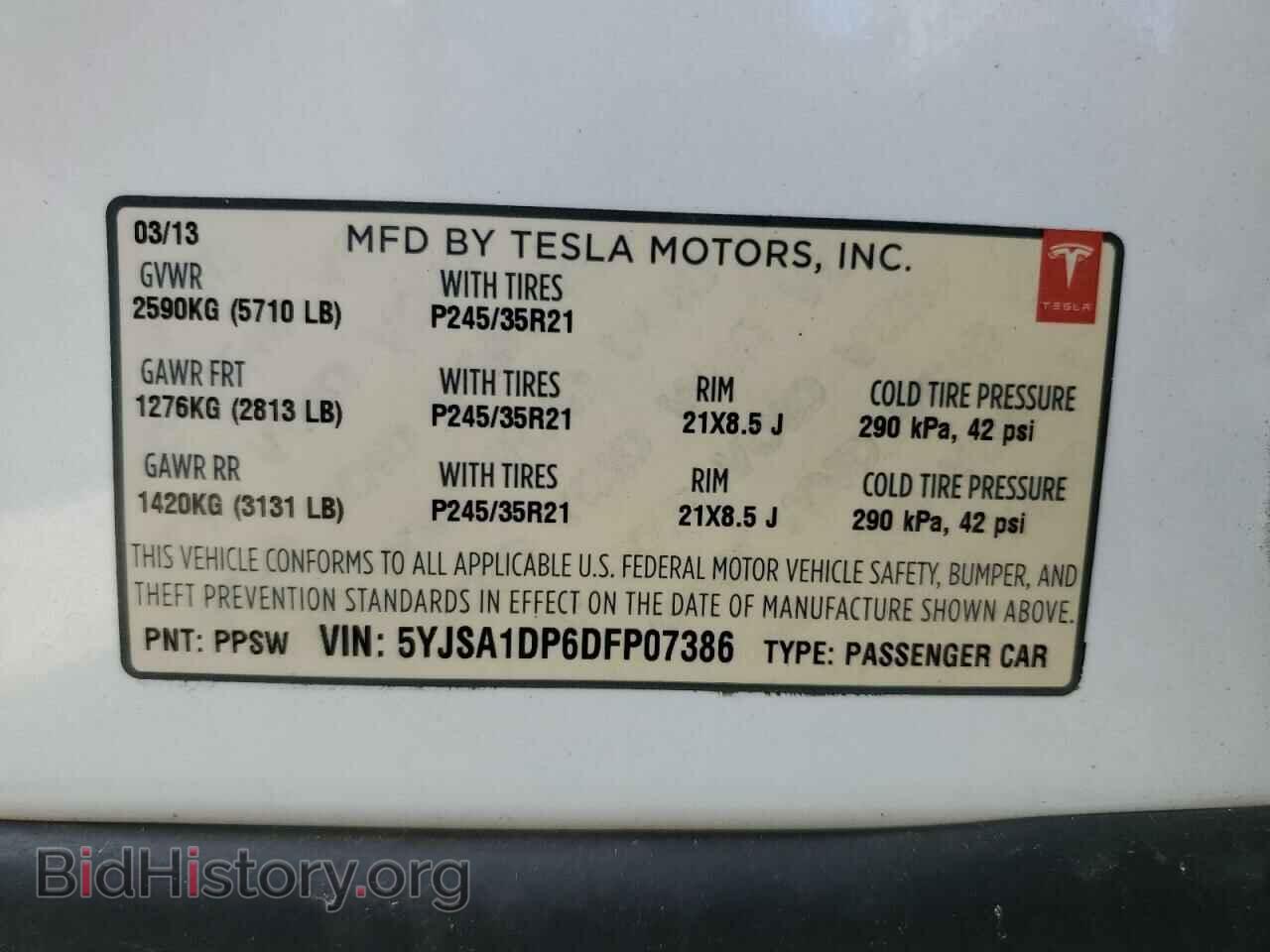2013 TESLA MODEL S - VIN: 5YJSA1DP6DFP07386 - Photo 10