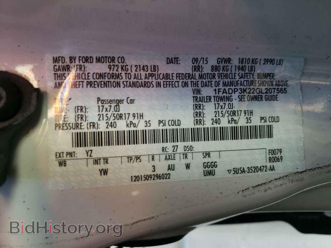2016 FORD FOCUS - VIN: 1FADP3K22GL207565 - Photo 10