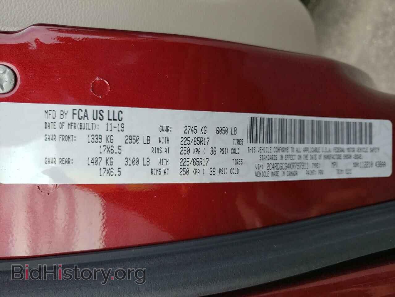 2019 DODGE CARAVAN - VIN: 2C4RDGCG4KR797911 - Фото 10
