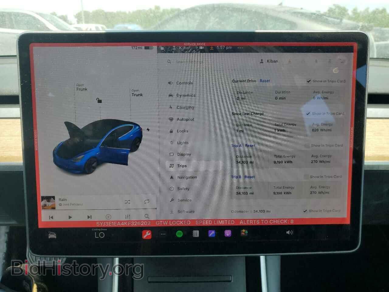 2019 TESLA MODEL 3 - VIN: 5YJ3E1EA4KF326202 - Фото 9