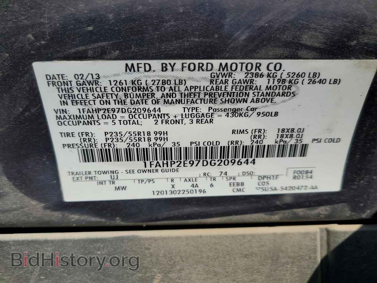 2013 FORD TAURUS - VIN: 1FAHP2E97DG209644 - Photo 12