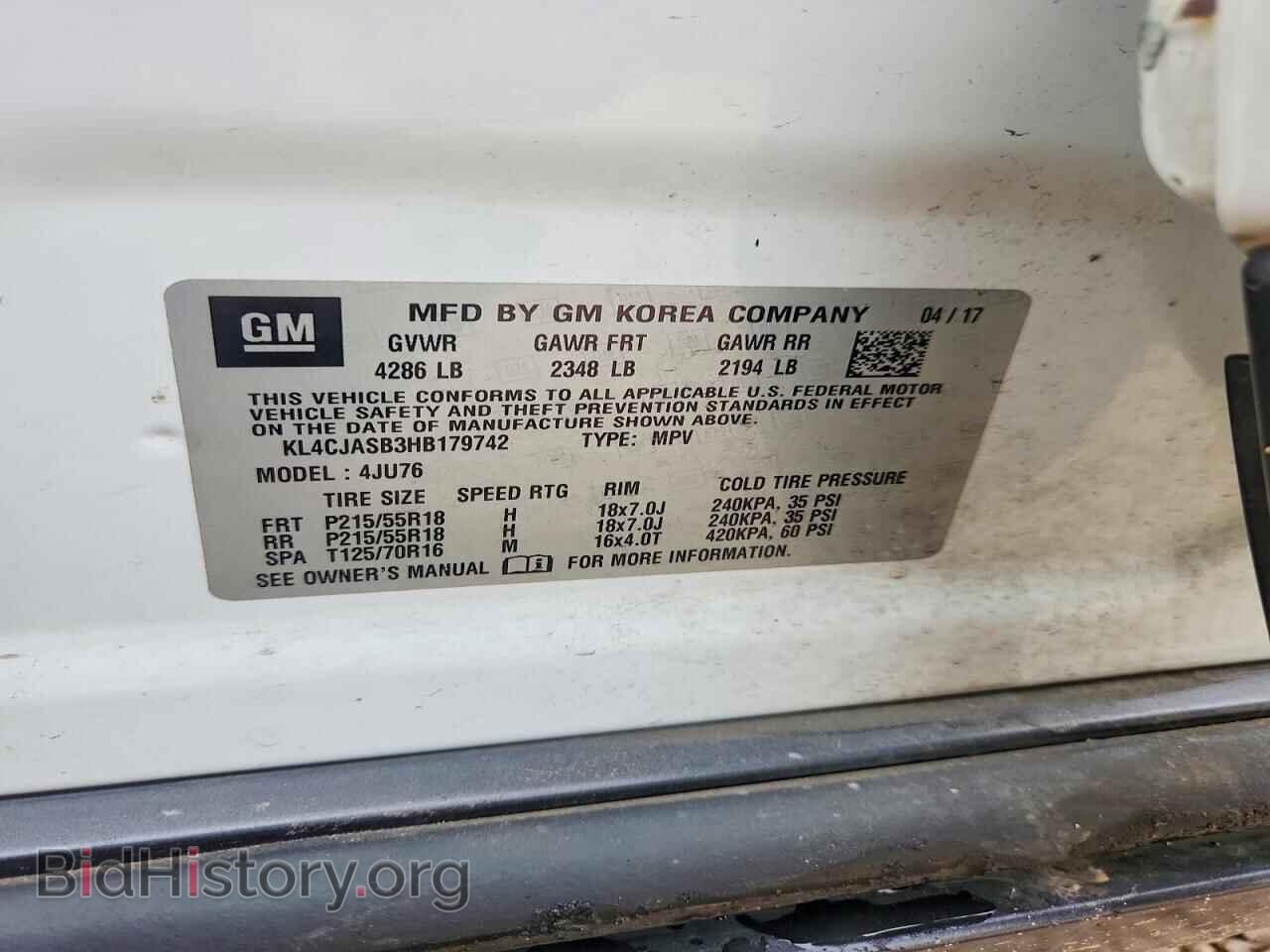 2017 BUICK ENCORE - VIN: KL4CJASB3HB179742 - Фото 12