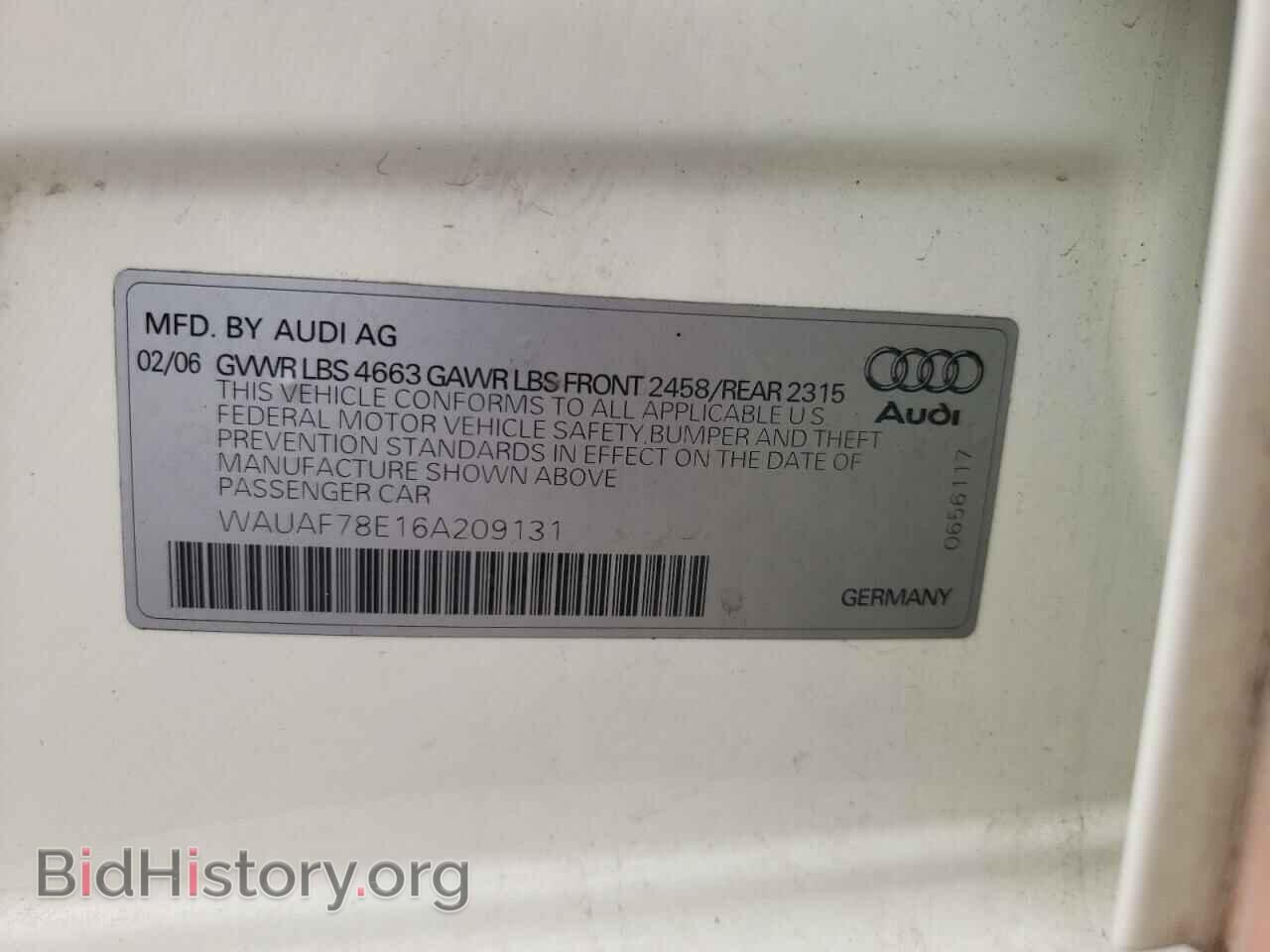2006 AUDI A4 - VIN: WAUAF78E16A209131 - Фото 13