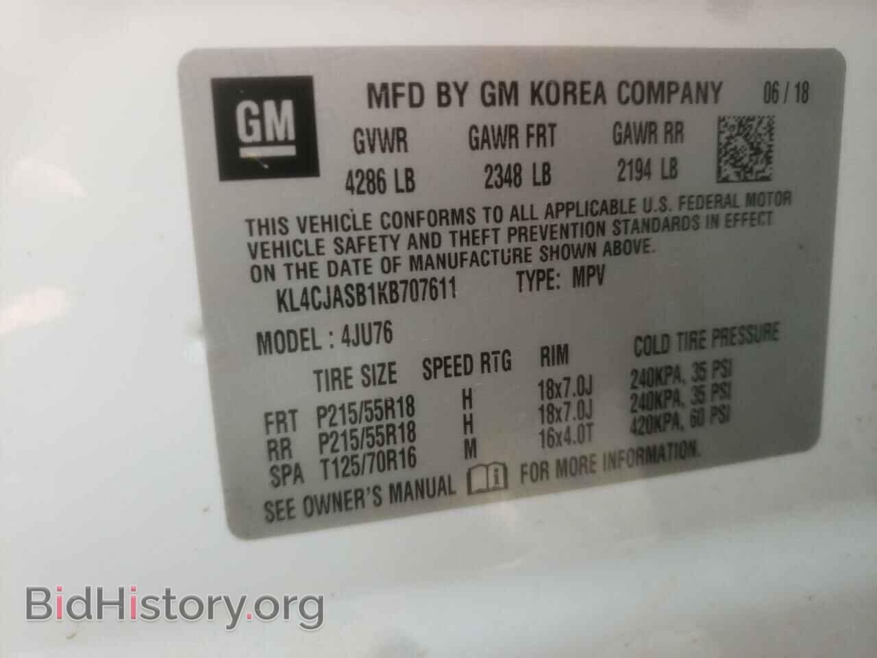 2019 BUICK ENCORE - VIN: KL4CJASB1KB707611 - Photo 10