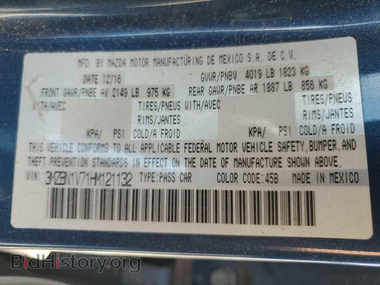 2017 MAZDA 3 - VIN: 3MZBN1V71HM121132 - Photo 12