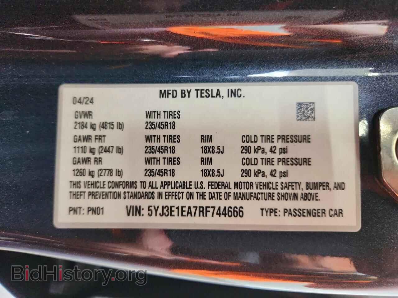 2024 TESLA MODEL 3 - VIN: 5YJ3E1EA7RF744666 - Фото 12