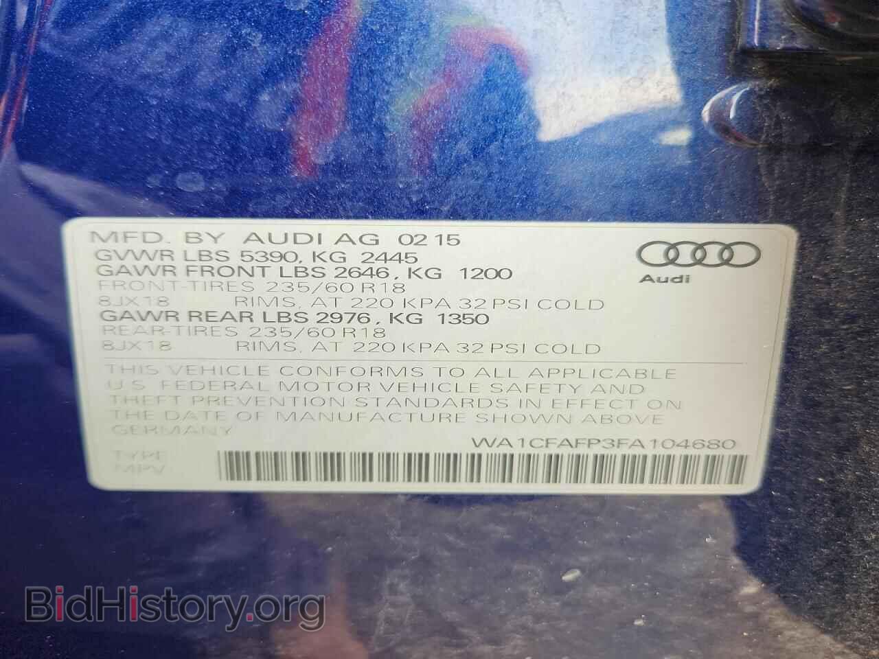 2015 AUDI Q5 - VIN: WA1CFAFP3FA104680 - Photo 13