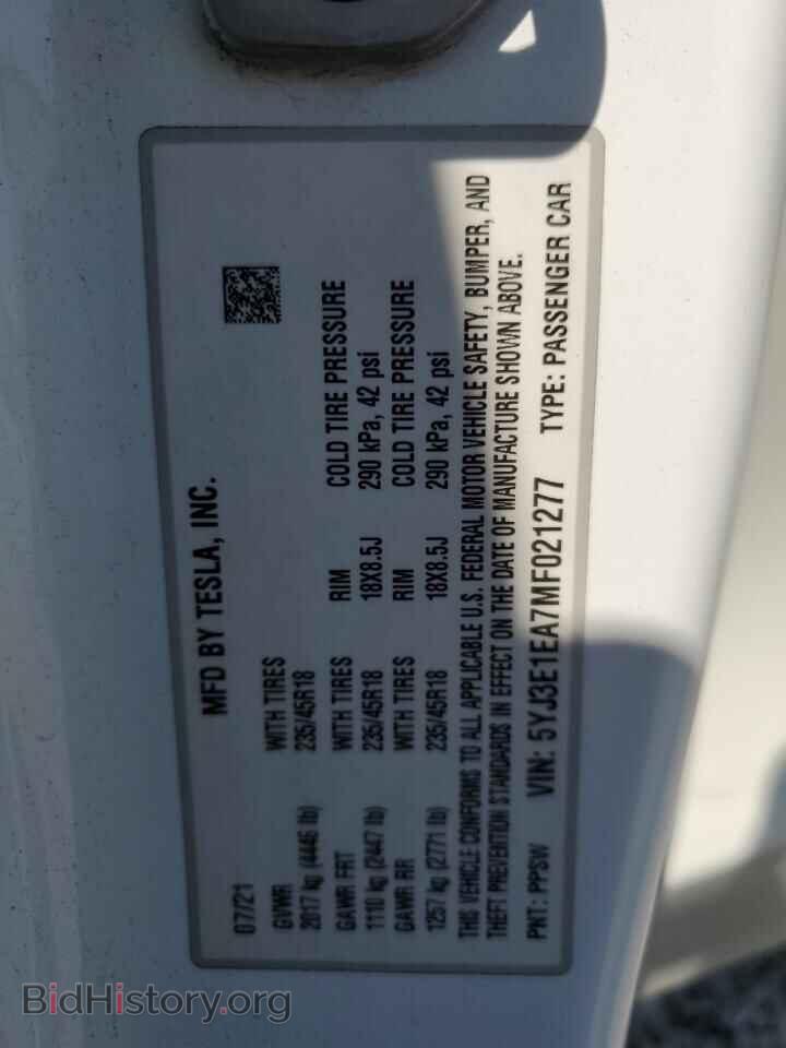 2021 TESLA MODEL 3 - VIN: 5YJ3E1EA7MF021277 - Photo 13